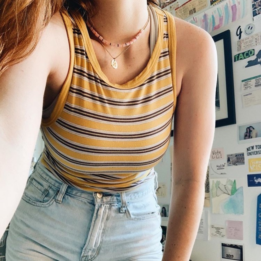 Yellow striped tank